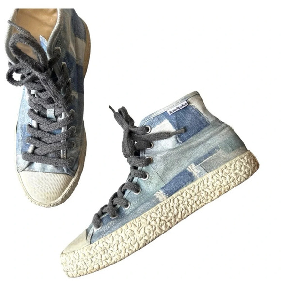 Acne studio high top denim sneakers - Picture 1 of 8